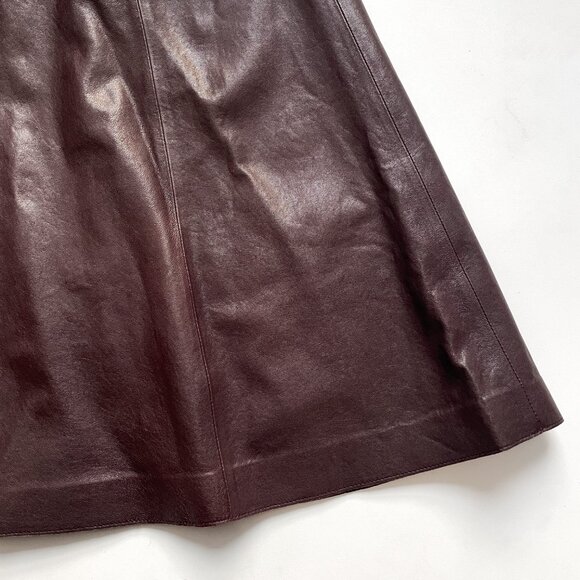 Banana Republic Lambskin Leather Skirt Ripened Berry Burgundy Size 8 NEW NWT - Picture 5 of 13